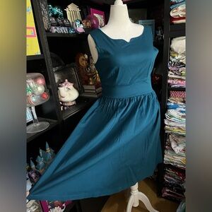 Lindy Bop dark teal delta dress xl uk16 us 12 new with tags